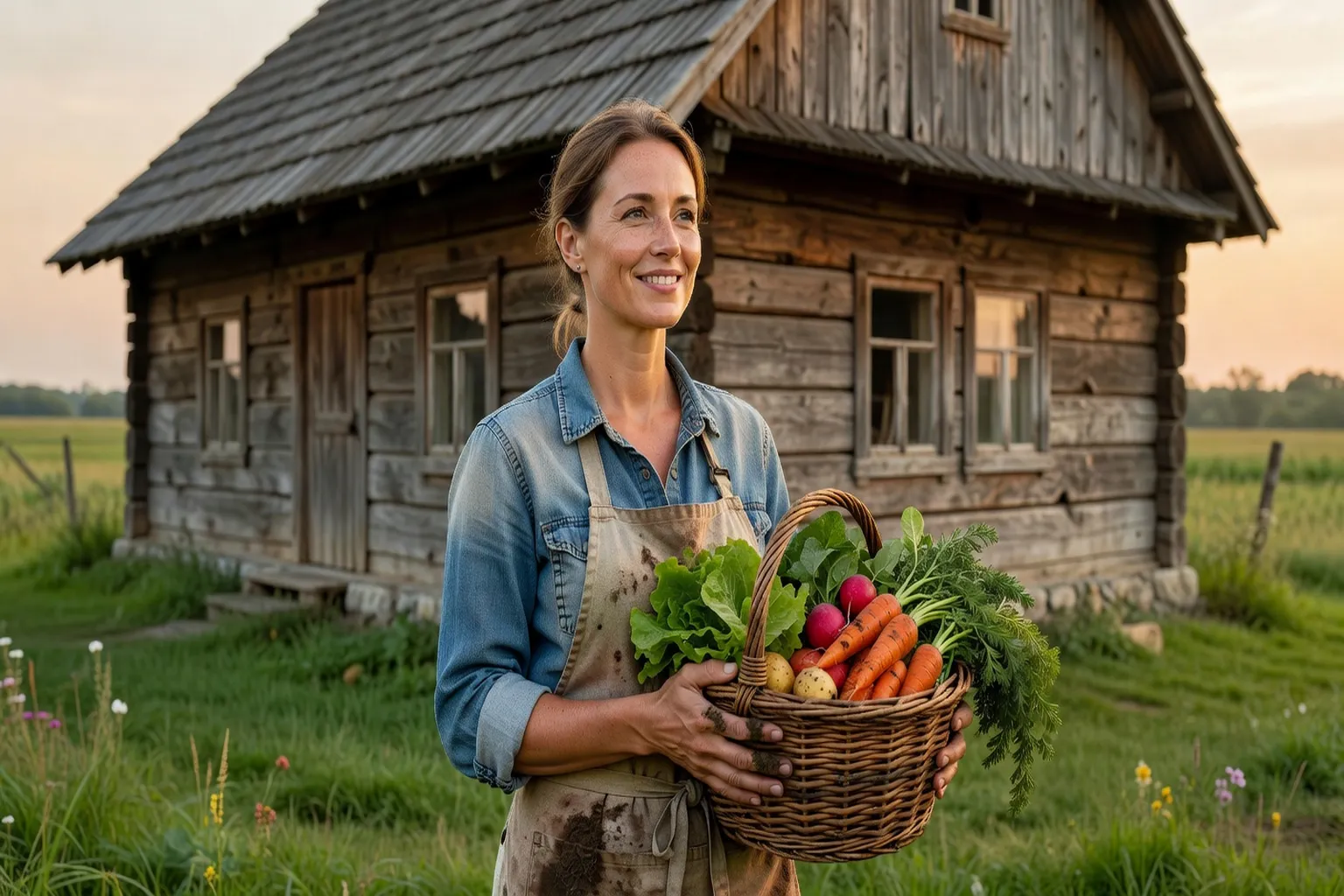 Portrait éditorial d'Anna Kowalczyk, agricultrice bio en Mazovie